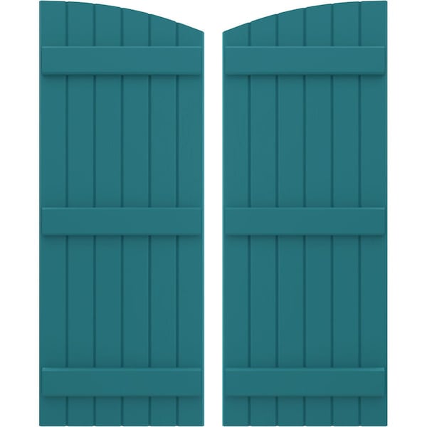 Ekena Millwork Americraft 6-Board (3 Batten) Wood Joined Board-n-Batten Shutters w/Ellipt Top, ARW401BE621X77ANH, PR ARW401BE621X77ANH - main